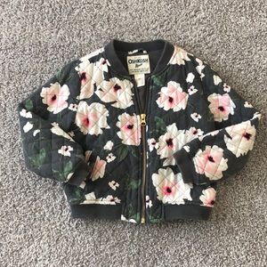 Floral print toddler bomber jacket